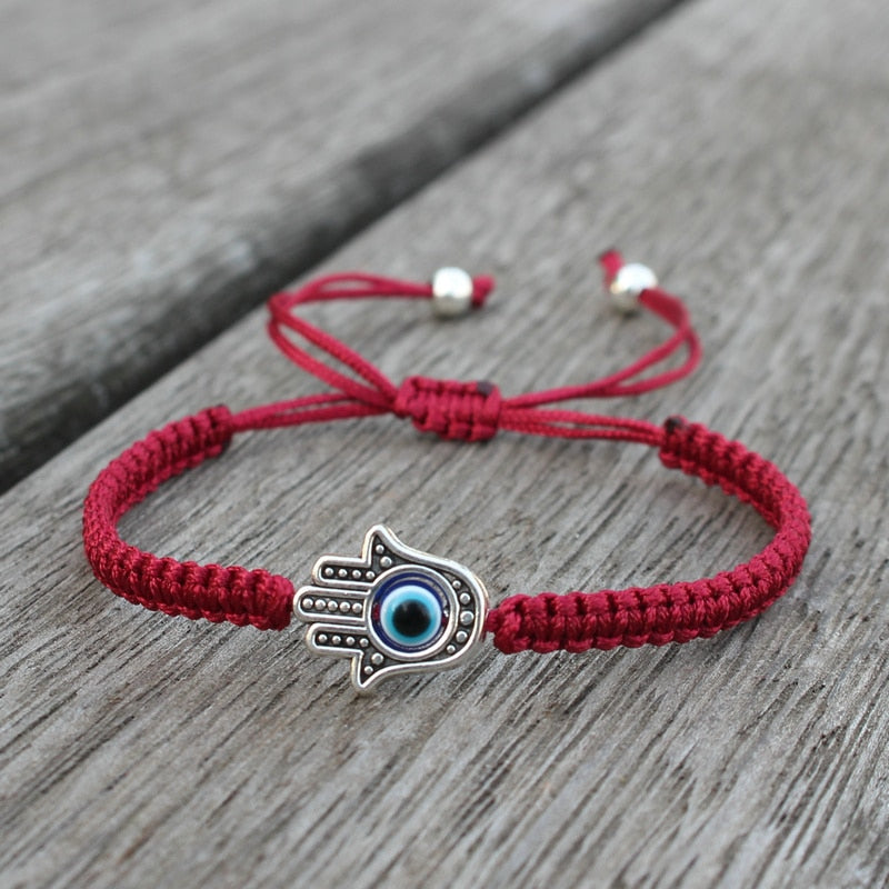 Handmade Adjustable Braided Rope Bracelet Fatima Hamsa