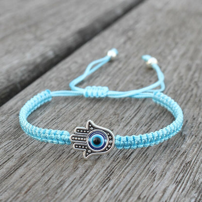 Handmade Adjustable Braided Rope Bracelet Fatima Hamsa