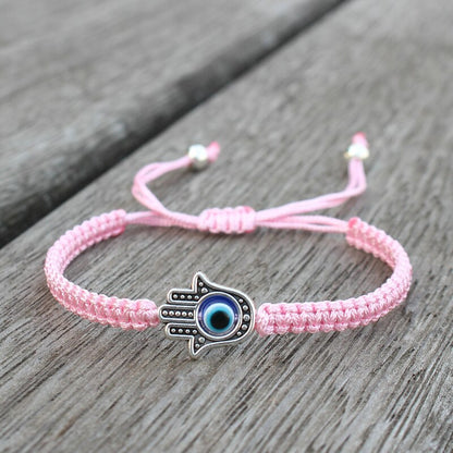 Handmade Adjustable Braided Rope Bracelet Fatima Hamsa