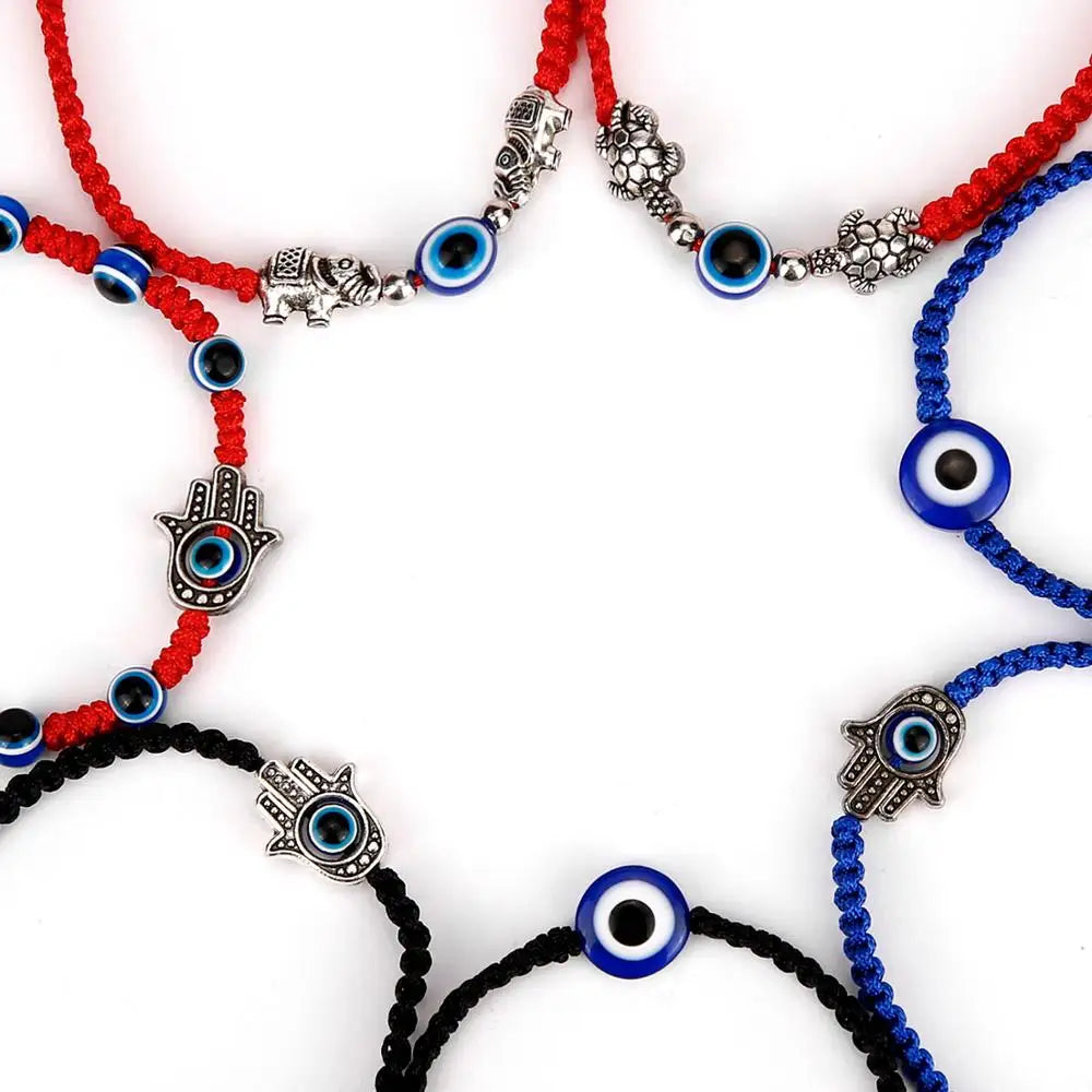 Turkish Lucky Evil Eye Bracelets For Women, Handmade Braided Rope