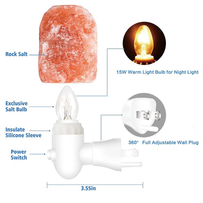 Mini Himalayan salt night light wall lamp bedroom, air purify9ing