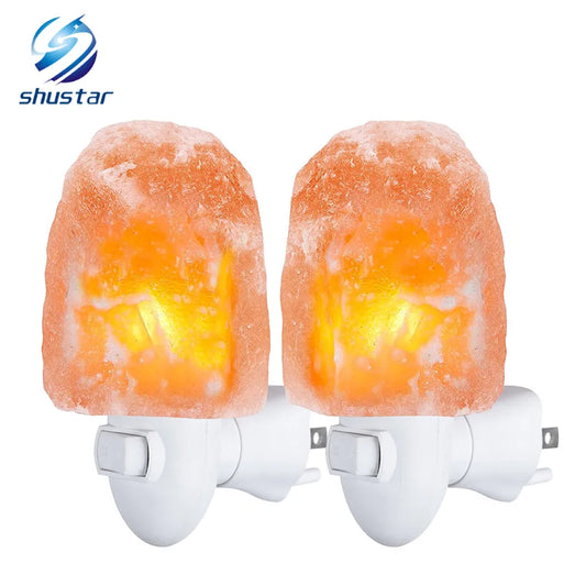 Mini Himalayan salt night light wall lamp bedroom, air purify9ing