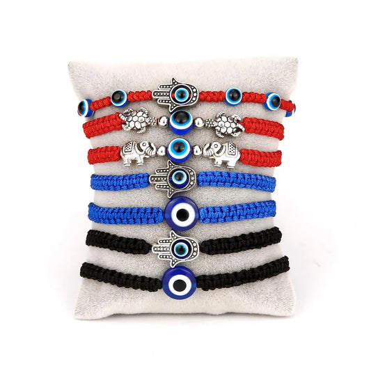 Turkish Lucky Evil Eye Bracelets For Women, Handmade Braided Rope