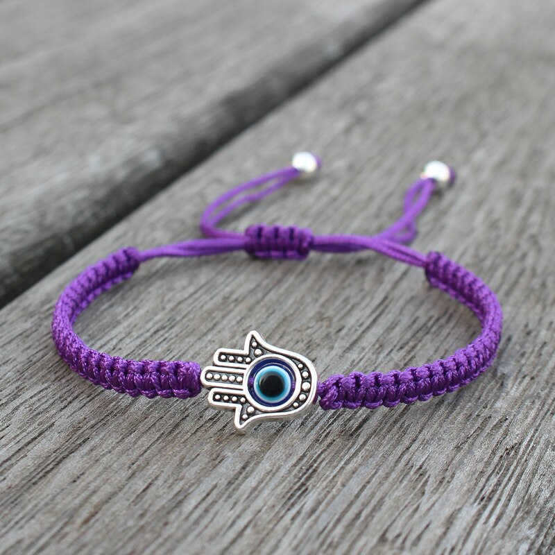 Handmade Adjustable Braided Rope Bracelet Fatima Hamsa