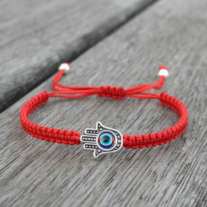 Handmade Adjustable Braided Rope Bracelet Fatima Hamsa