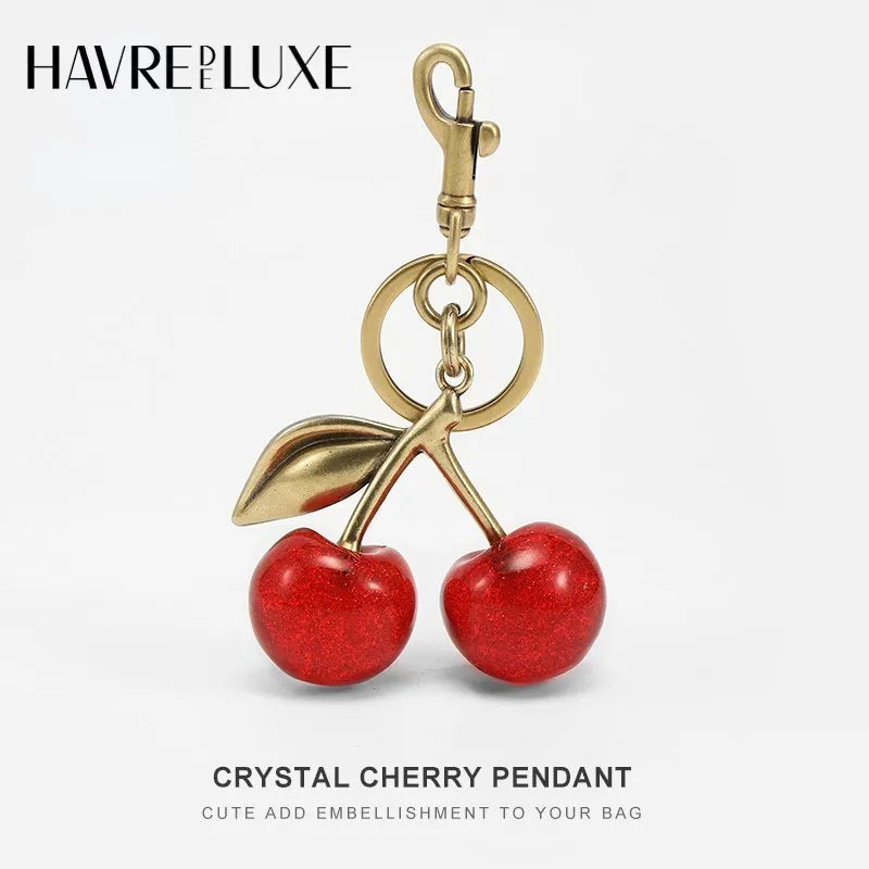 cherry charm for coach bag pendant cherry keychain