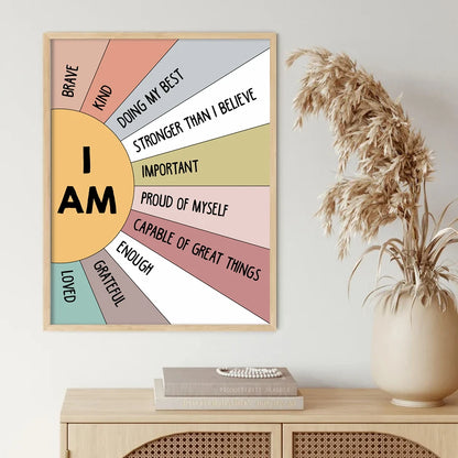 1PCS Educational Sun Colorful Positive Affirmation