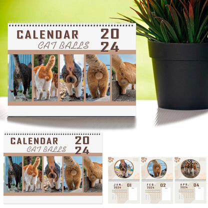 Cat Calendar Planner Sheet, 2024 Dog Hanging Wall Calendar