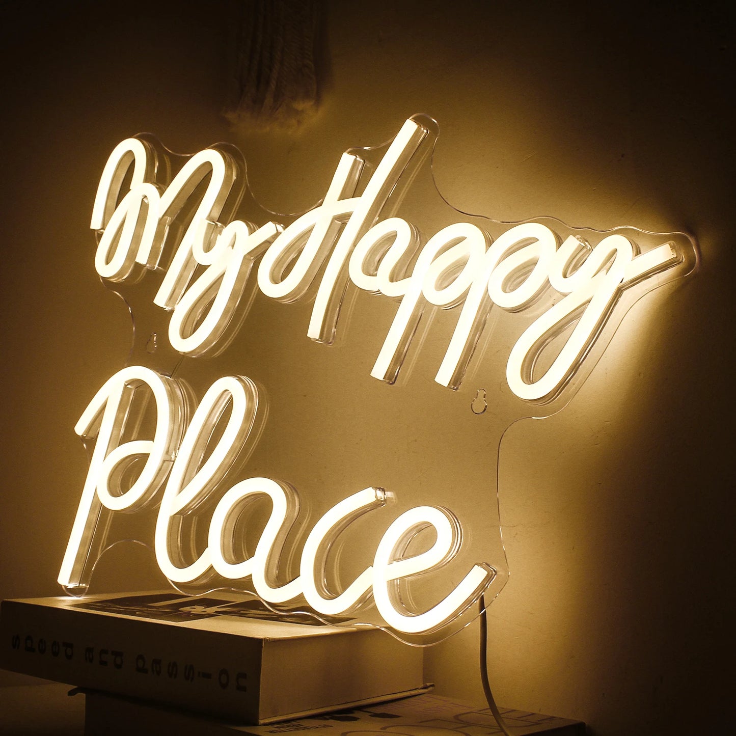 My Happy Place Neon Sign, Pink LED Light