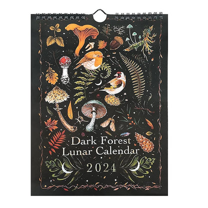 12 X 8 Inch Dark Forest Lunar Calendar 2024 Contains 12 Original Illustrations