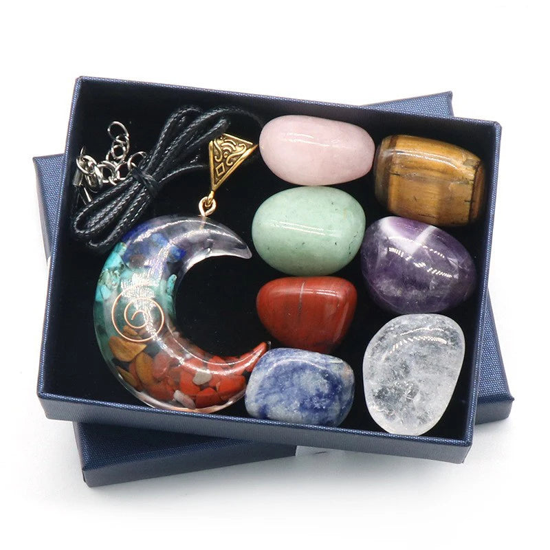 Yoga Reiki Stone Set for Healing Meditation Natural Crystal Stones