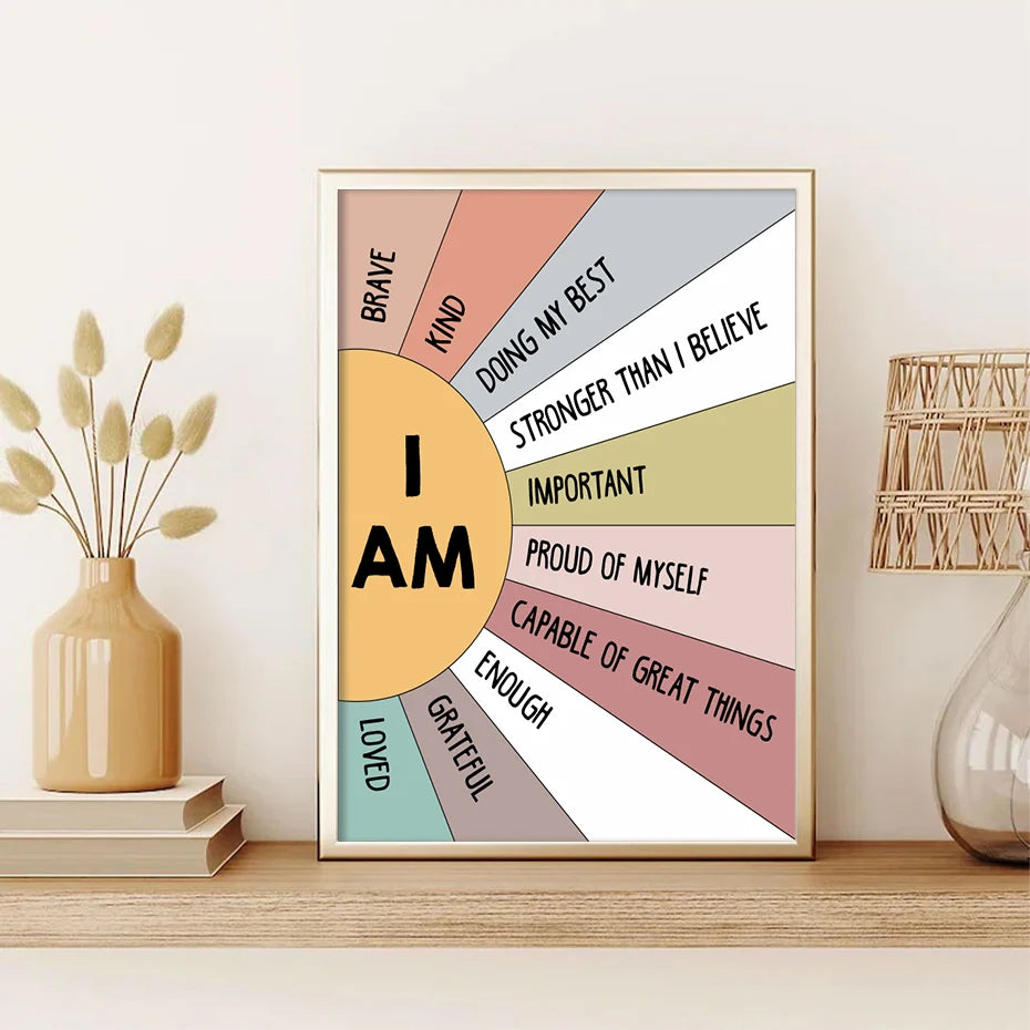 1PCS Educational Sun Colorful Positive Affirmation