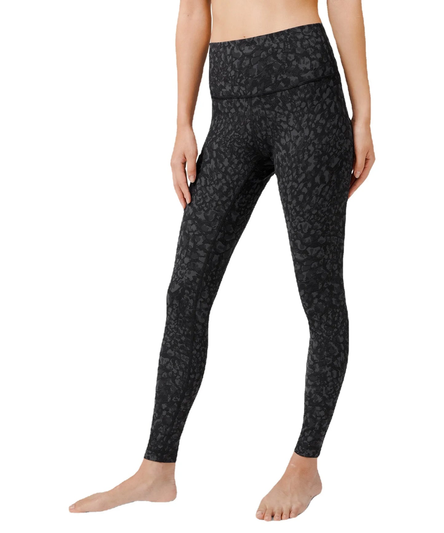 LuluLemon Women's Sports Super High Waist Cropped Pants Leopard Pattern Tight and Naked Feeling Healthy Slow Training Yoga