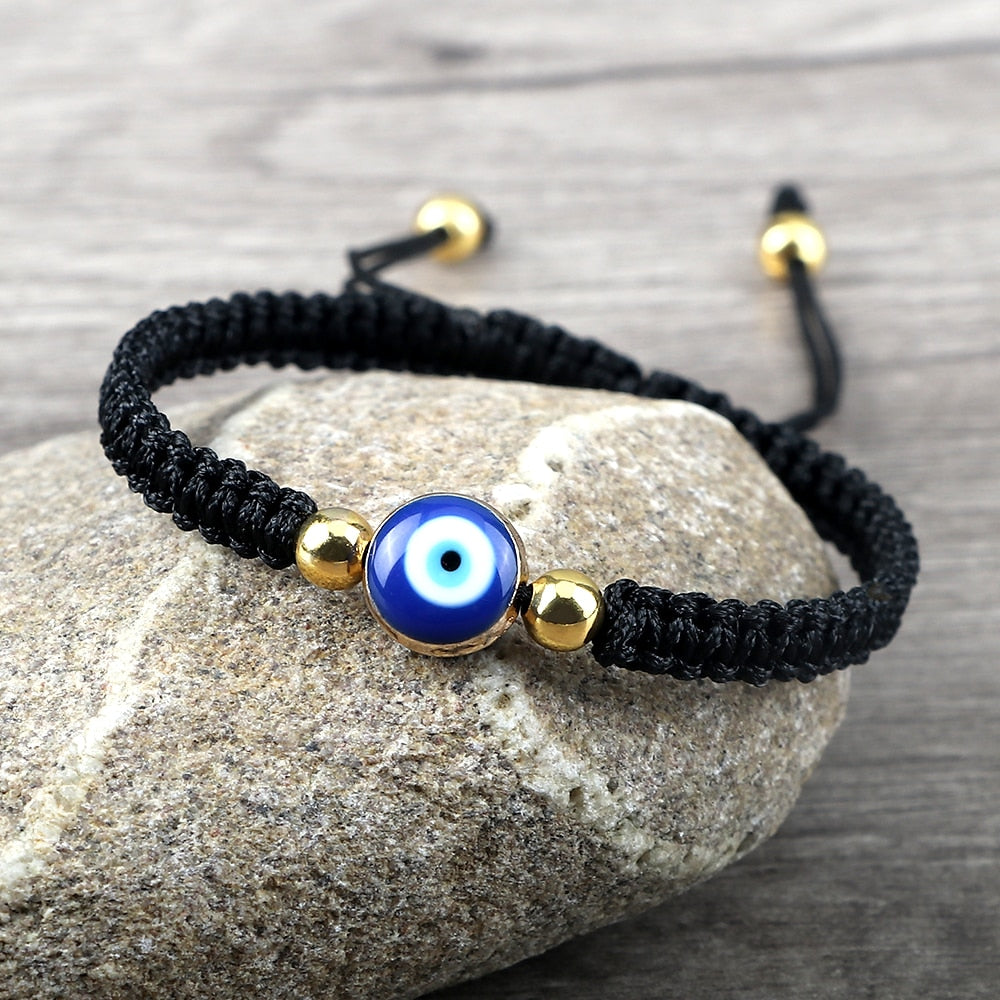 Braided Evil Eye Bracelet,  Multiple Color Options,  Handmade, Gift for Friend