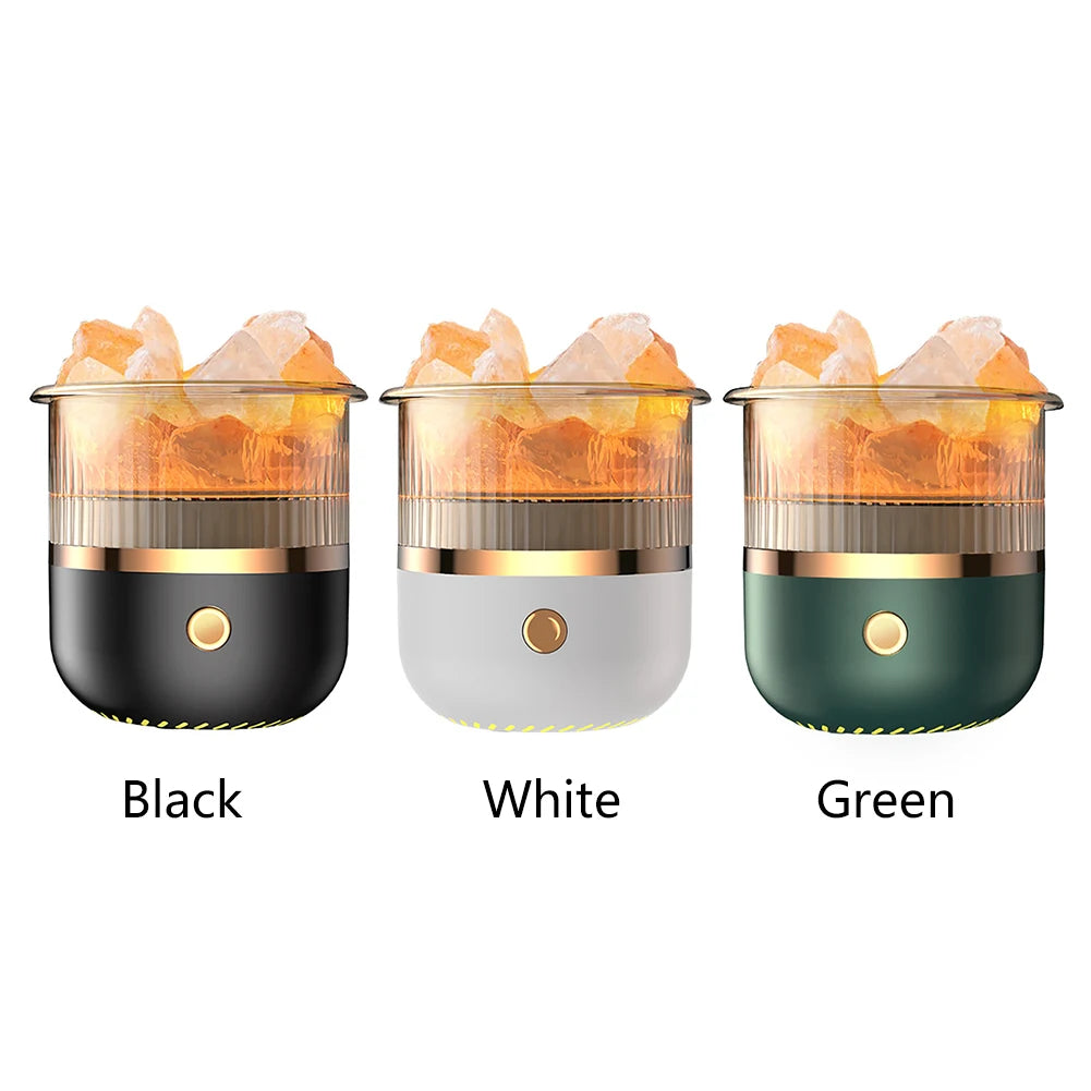 Mini Aromatherapy Air Humidifier, Salt Stone Aromatheraphy, Humidifier Automatic Power-Off with LED Light for Household