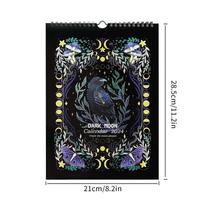 2024 Lunar Wall Calendar 12 Month Dark forest