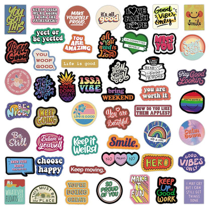 10/30/50PCS Inspirational Text Positive Stickers