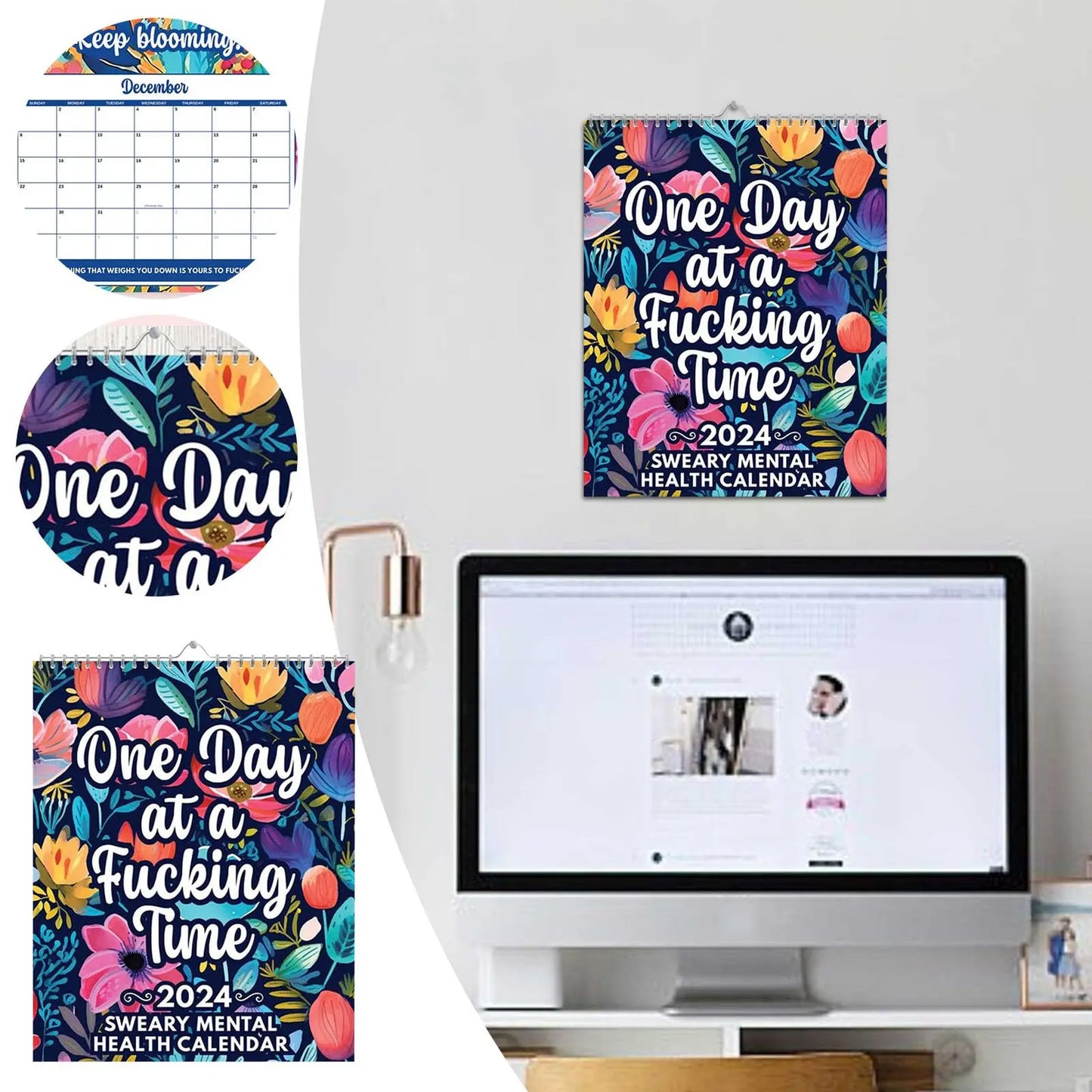 Cat Calendar Planner Sheet, 2024 Dog Hanging Wall Calendar