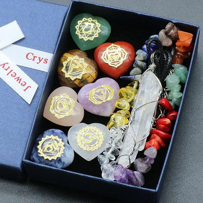 Yoga Reiki Stone Set for Healing Meditation Natural Crystal Stones