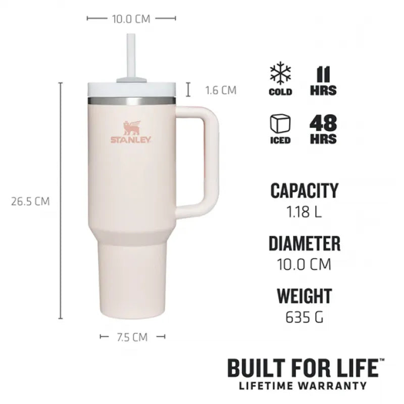 40oz Stanley Adventure Quencher H2.0 Tumbler With Handle Stainless Steel 40 Oz Water Bottle  Vacuum Insulated Travel Cup