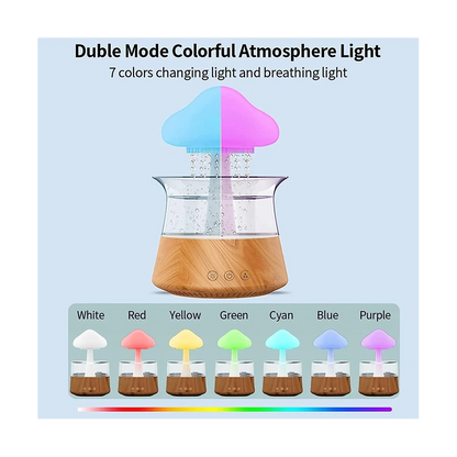 Rain Humidifier Diffuser with 7 Colors Night Lights, Essential Oil Aroma Therapy Diffuser with Remote Control