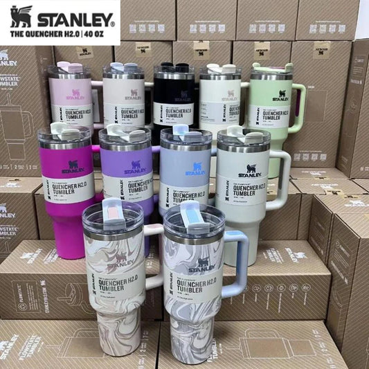 Stanley Fashion 40oz/1.1L Tumbler With Handle, Leopard Tumbler With Straw Lid, Stainless Steel Coffee Tumbler