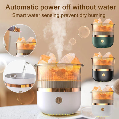 Mini Aromatherapy Air Humidifier, Salt Stone Aromatheraphy, Humidifier Automatic Power-Off with LED Light for Household