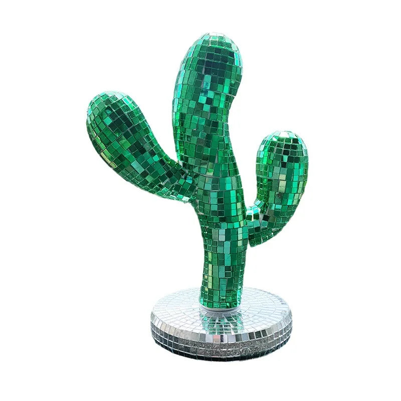 Home Decoration Disco Ball Cactus, Glass Mirror Reflective Decoration