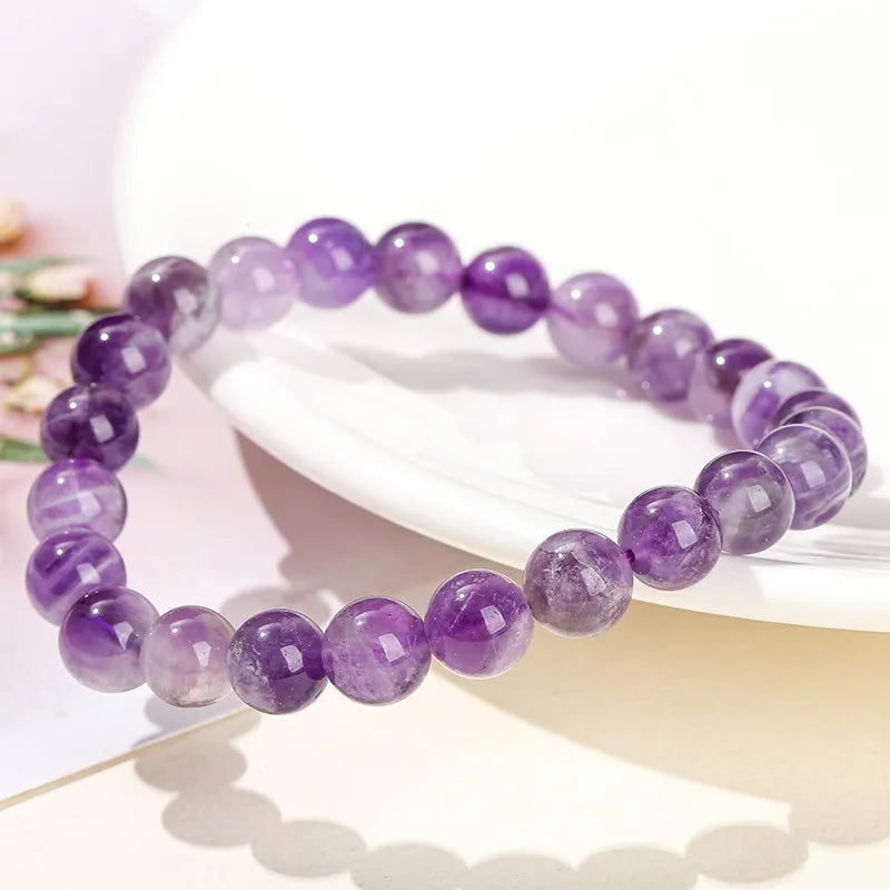 Natural Dream Lace Amethyst Stone Beaded Bracelets