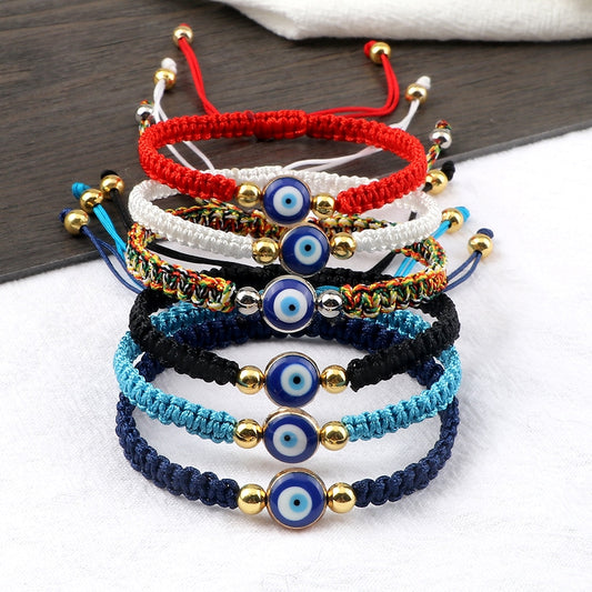 Braided Evil Eye Bracelet,  Multiple Color Options,  Handmade, Gift for Friend