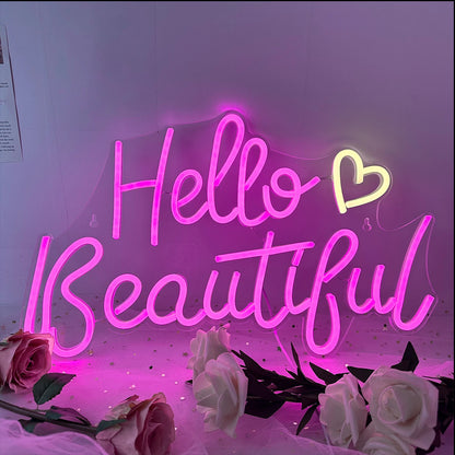 Hello Beautiful LED Light , Neon Sign