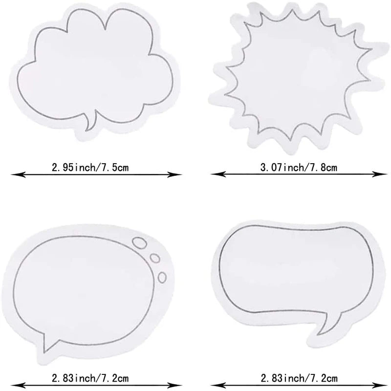 4pcs Kawaii Tabs Sticky Notes Stickers ,Memo Pad, Stationery