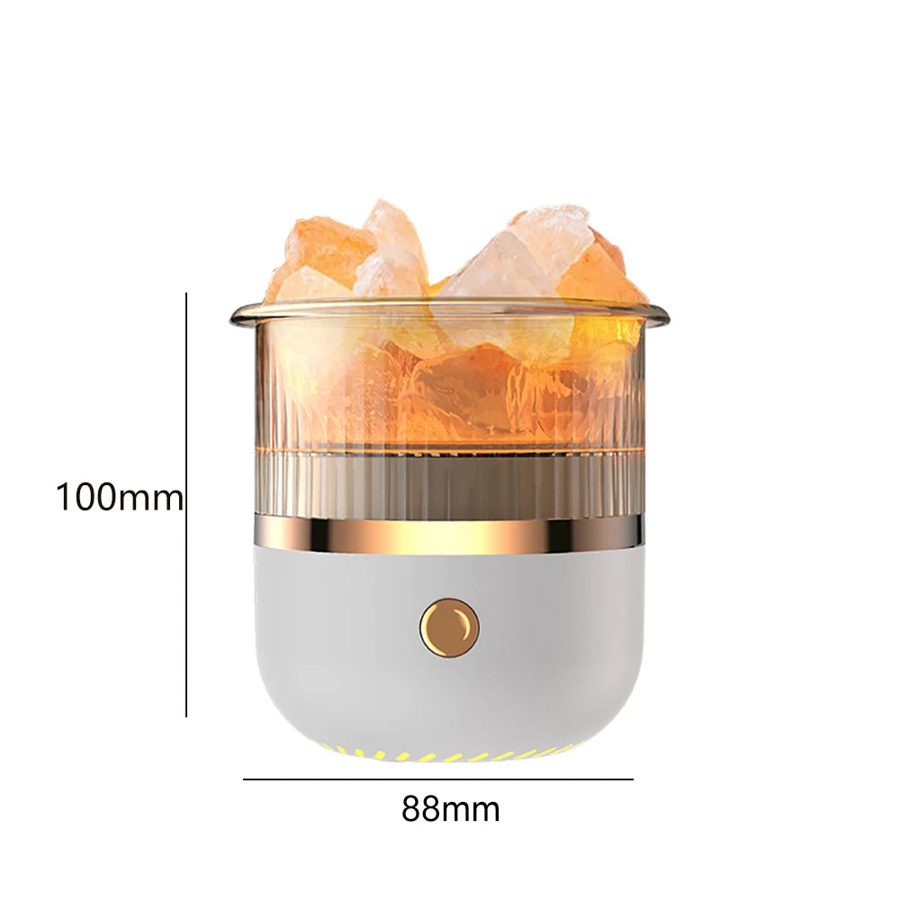 Mini Aromatherapy Air Humidifier, Salt Stone Aromatheraphy, Humidifier Automatic Power-Off with LED Light for Household