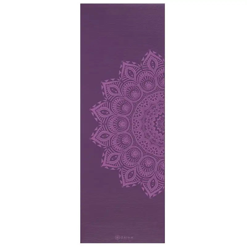 Print Yoga Mat, Purple Mandala, 6mm Plush