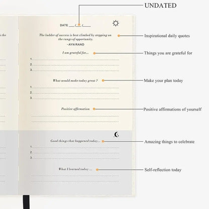 The Gratitude Journal, 5 Minute Journal ,Daily Notebook For More Happiness,Optimism,Affirmation,