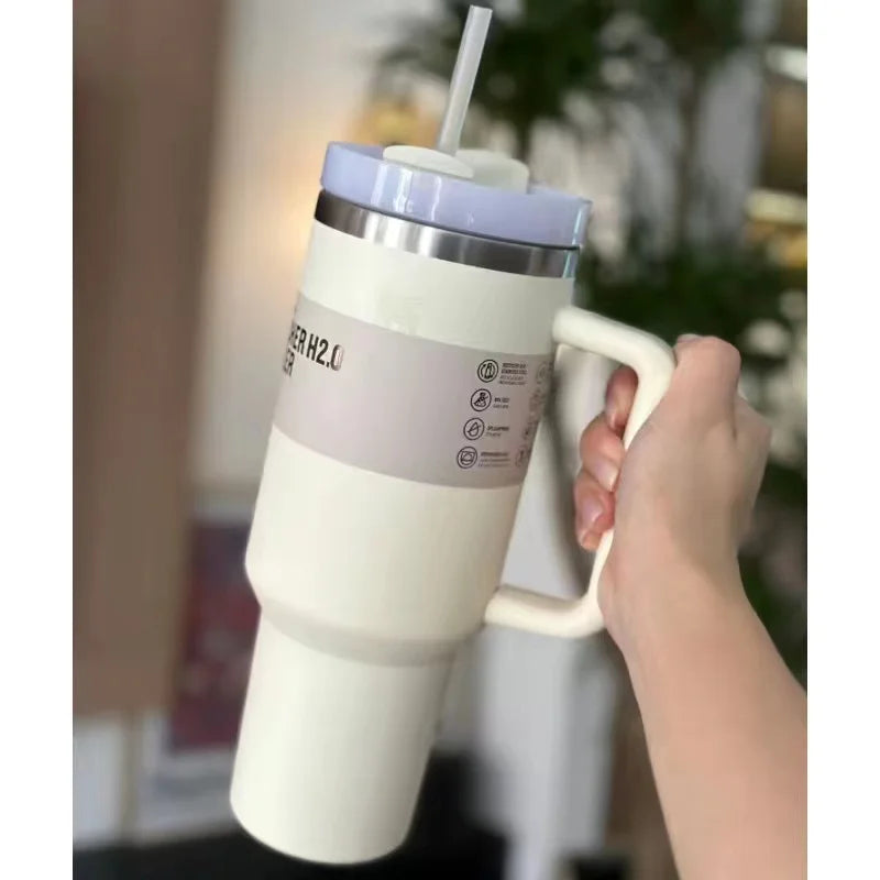 Stanley Tumbler FlowState Straw Lid Stainless Steel 30oz/40oz Vacuum Insulated Car Mug Double Wall Thermal Iced Travel Cup