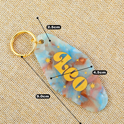 Personalized zodiac motel keychain