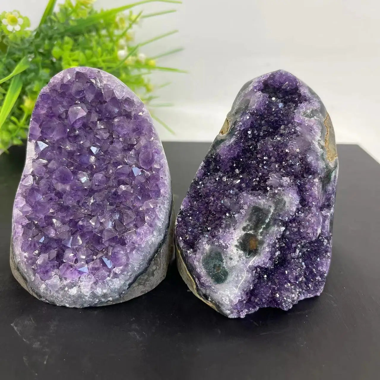 Natural Crystal Cluster Amethyst Stone Geode   Raw Quartz Minerals