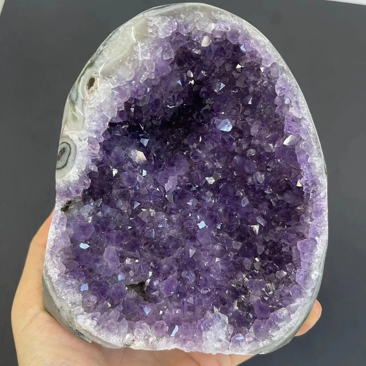 Natural Crystal Cluster Amethyst Stone Geode   Raw Quartz Minerals