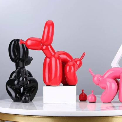 Pooping Balloon Dog Sculpture, Resin Animal Doggy Statue, Home Decoration