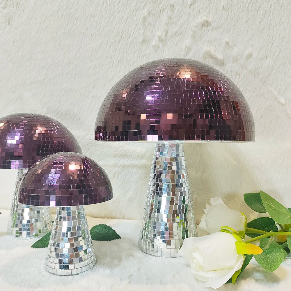 Purple Mushroom Disco Mirror Ball ,Home Decor for Party Room