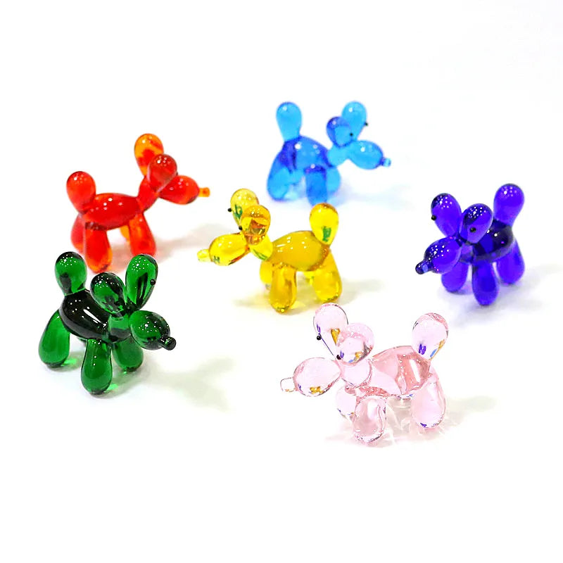 Simulation Balloon Dog, Mini Figurine Glass Craft Ornaments