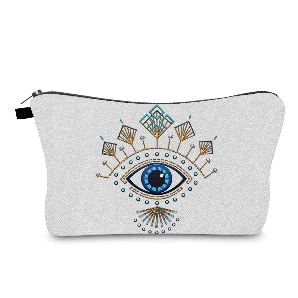 Turkish Blue Evil Eye ,Portable Women Travel Storage Bag ,Toiletry Organizer Cosmetic Bag