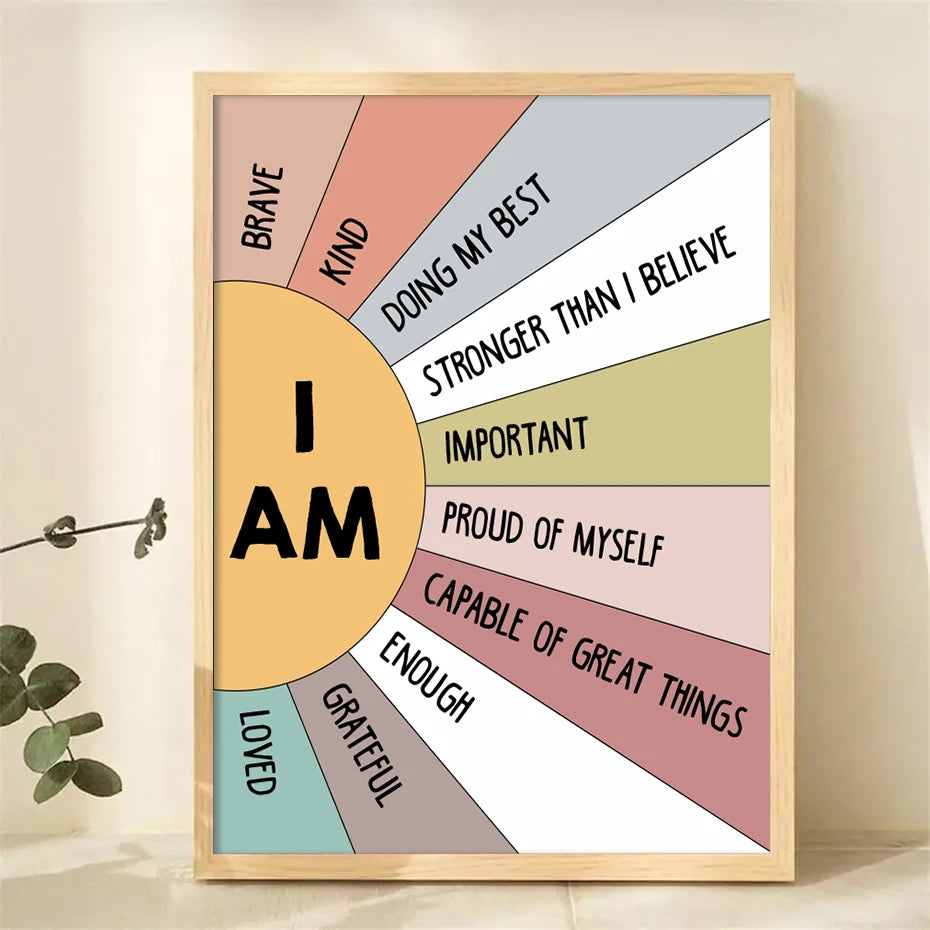 1PCS Educational Sun Colorful Positive Affirmation