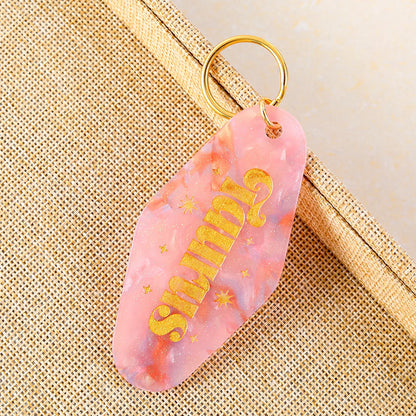 Personalized zodiac motel keychain