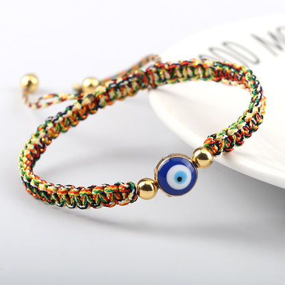 Braided Evil Eye Bracelet,  Multiple Color Options,  Handmade, Gift for Friend