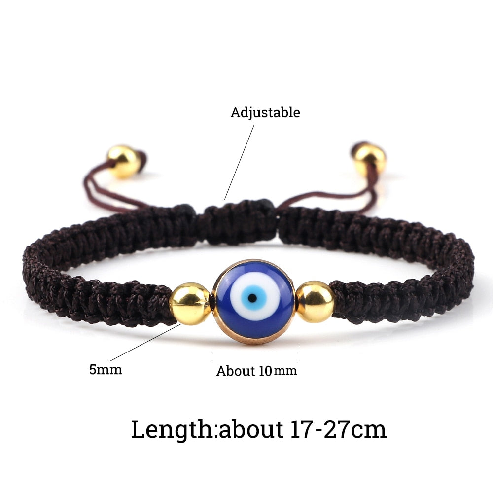 Braided Evil Eye Bracelet,  Multiple Color Options,  Handmade, Gift for Friend