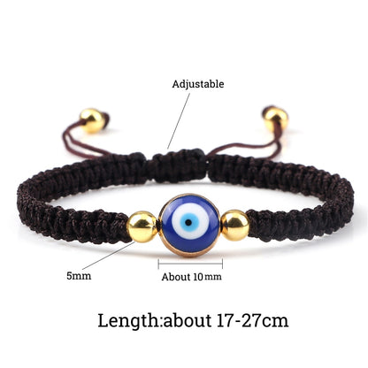 Braided Evil Eye Bracelet,  Multiple Color Options,  Handmade, Gift for Friend