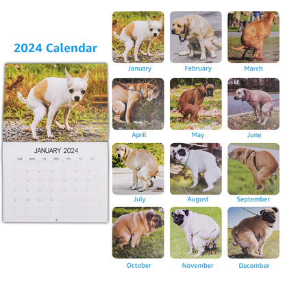 Cat Calendar Planner Sheet, 2024 Dog Hanging Wall Calendar