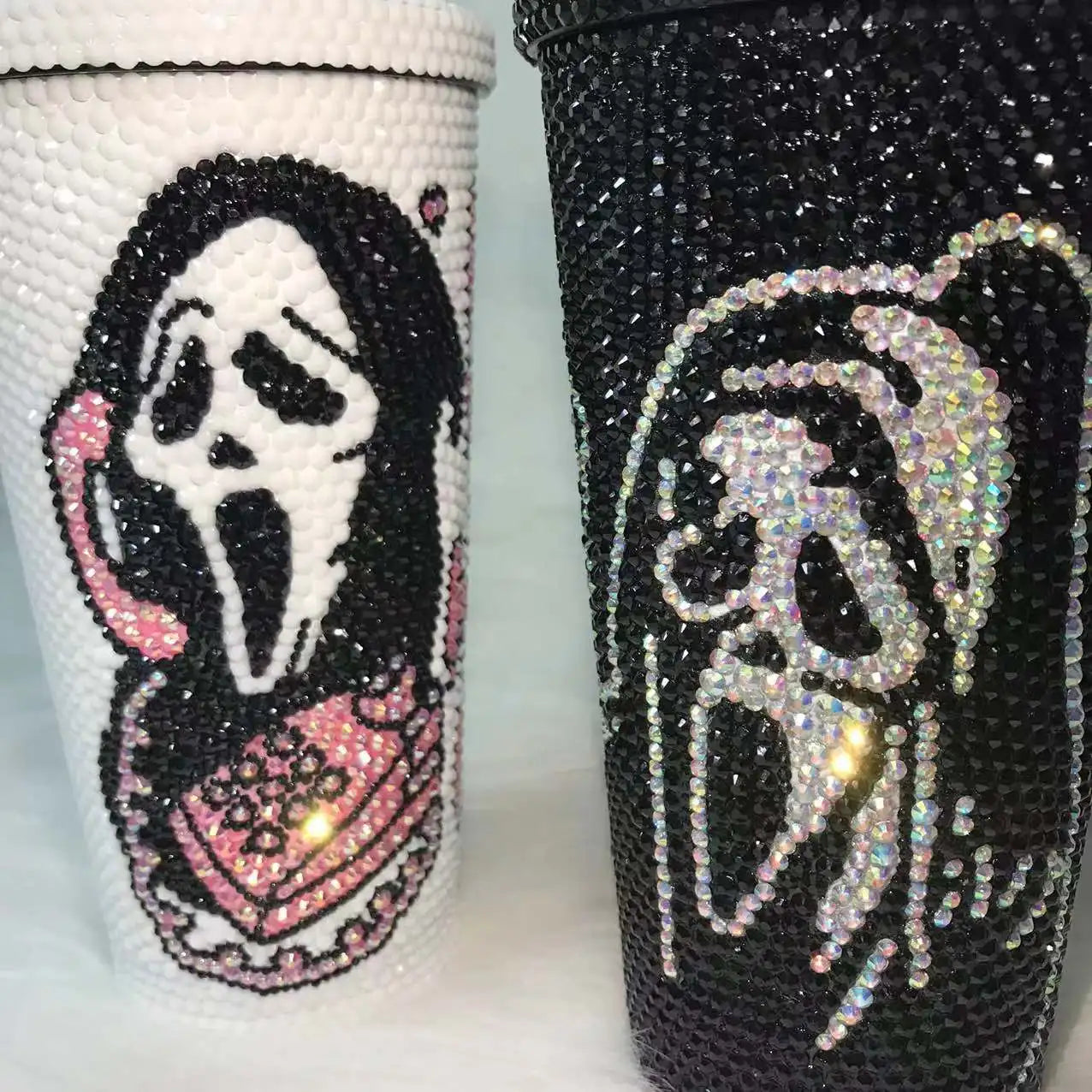 Thermos Bottle Scream Ghost Face Tumbler, can be personlized with your custom design